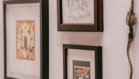 Different-sized picture frame arrangement