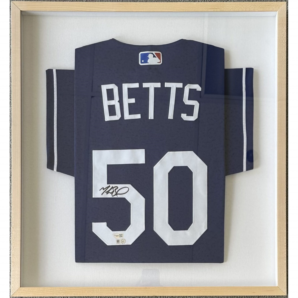 A Betts 50 Jersey shadow box frame.