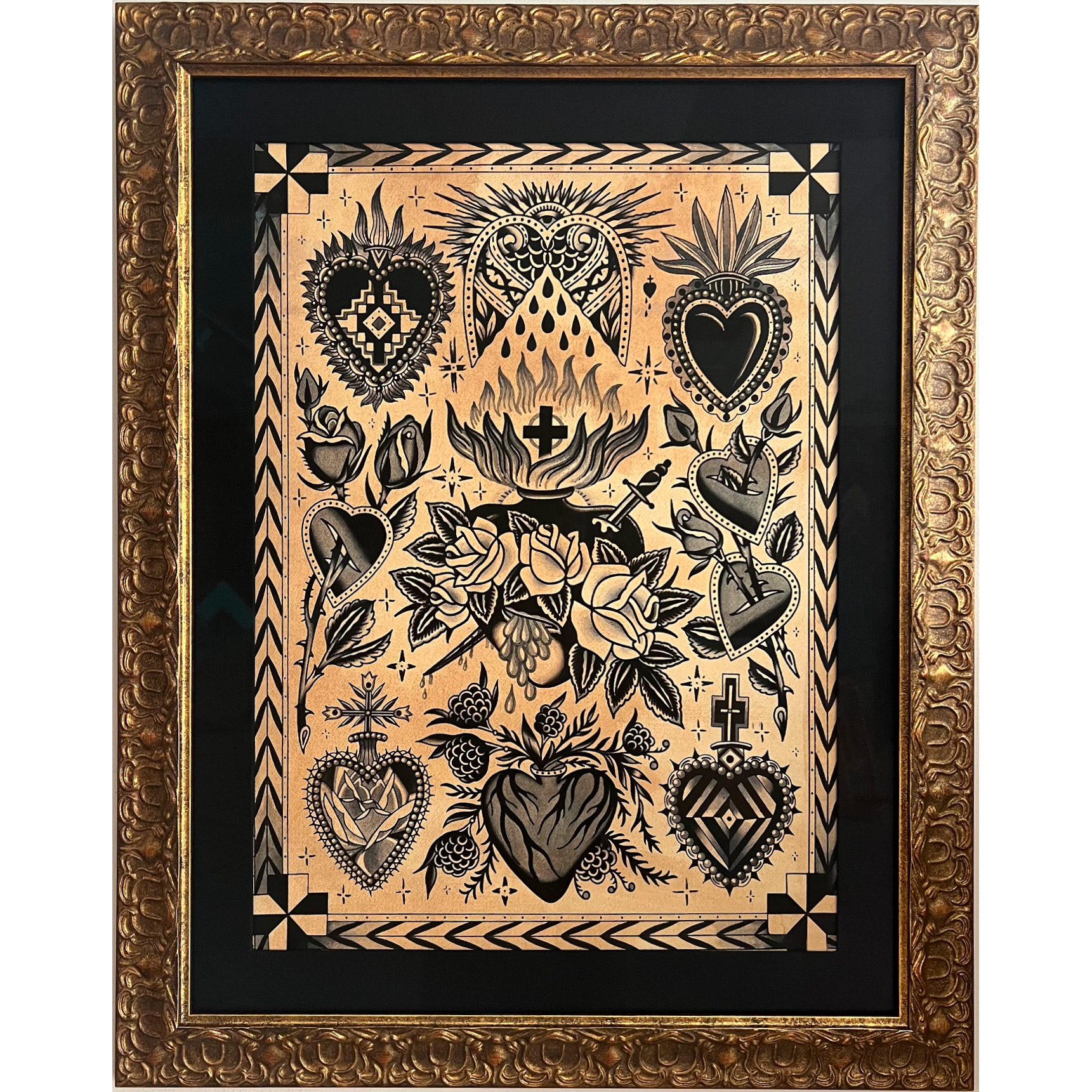 A custom single matting frame.