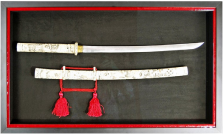 Katana in a shadow box frame
