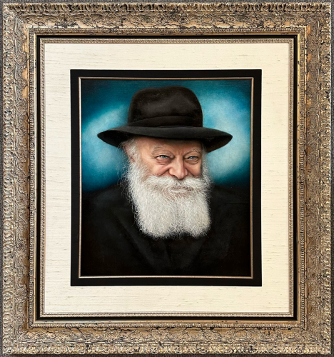 Custom vintage-style ornate frame and matting.